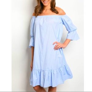 Light Blue Off Shoulder Dress
